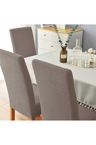 AKBU Likrali Kümaş Desenli Sandalye Örtüsü, Lastikli, Esnekli ,kaliteli Sandalye Kılıfı 1 Adet