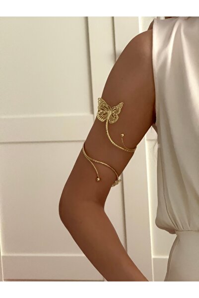 YOUES JEWELRY Arm Cuff Çelik Kelebek Helen Helenistik Pazu Kol Kelepçesi Gold Ayarlanabilir Kelepçe