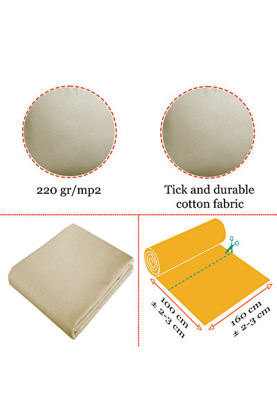 Virginia TEX Nanghin Inlet 100% Cotton Fabric – 500 cm x 160 cm Width, 40 ml, 200 gr/sqm – Cream for Cushions,