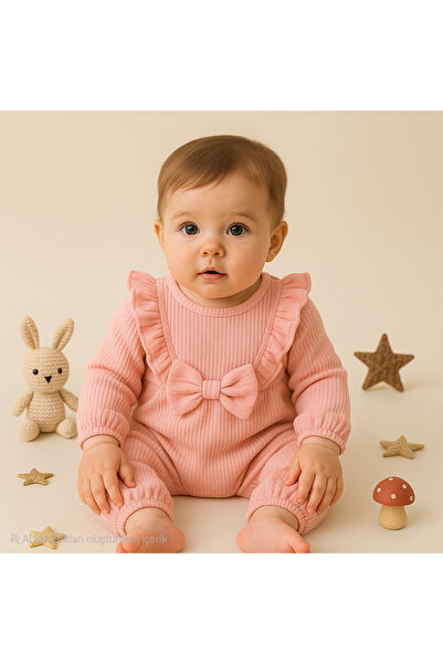 bebekpare ثوب فضفاض للفتيات الصغيرات مزود بشريط مكشكش 100% قطن