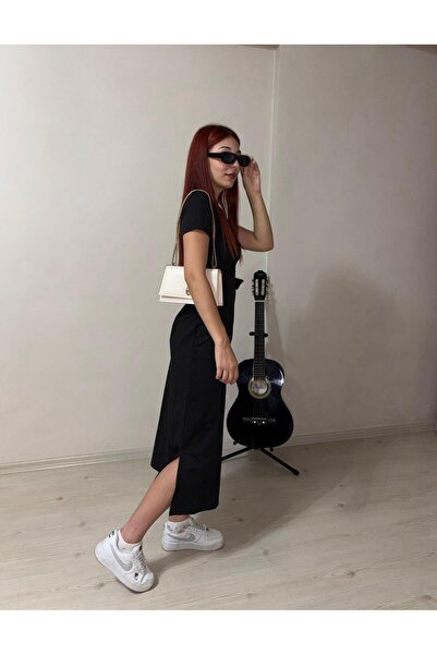 DOANTE Yandan Bağlamalı Vücuda Oturan Bilek Boy Elbise