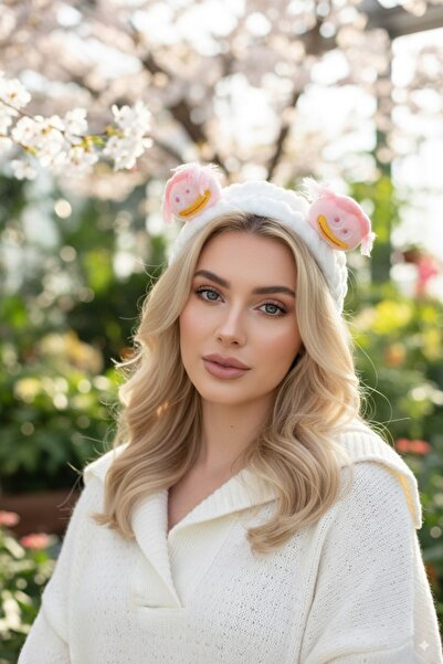 KANİNCHEN رباط شعر نسائي فائق النعومة لغسل الوجه، رباط شعر مرن للمكياج