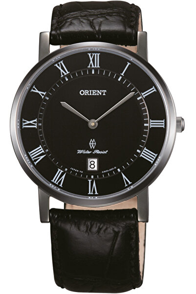 Orient FGW0100DB0 38 mm Siyah Deri Kordon Erkek Saati Kehribar Tesbih Hediyeli