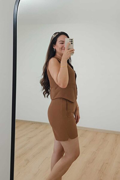 Enga Vera Black Black Vest Shorts Suit