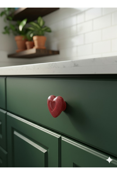 N NOXXO Χειροποίητη αυτοκόλλητη λαμπερή λαβή καρδιάς σιλικόνης Έπιπλα κουζίνας Ντουλάπα μπάνιου Λαβή συρταριού 1 ΤΕΜ