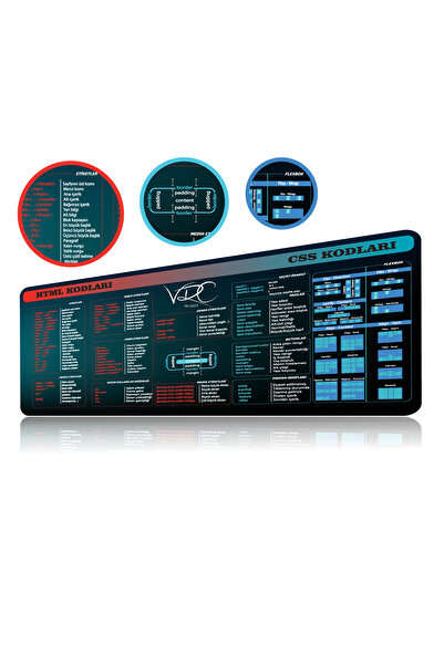 shop CSS - HTML Mousepad 80x40cm Kauçuk Kaymaz Taban