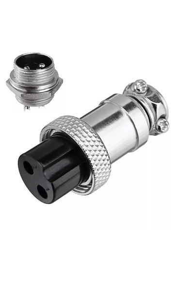 Genel Markalar Mike Konnektör 2-Pin 16mm - DİŞİ + ERKEK TAKIM