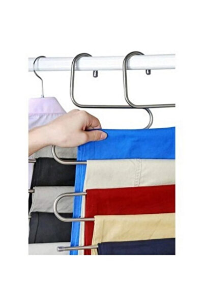 Keyfi Sepet Κρεμάστρα παντελονιού 5 στρώσεις μεταλλική μέσα στο ντουλάπι Έξυπνη κρεμάστρα χρωμίου Κρεμάστρα παντελονιών 5 επιπέδων Organizer Μοντέλο