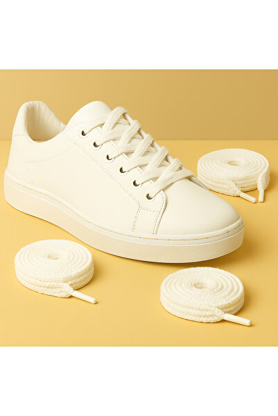 MECE SPOR White 120 cm Flat Sneaker Laces, 1 Pair