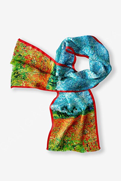 Galiga Van Gogh - Poppy %100 Ipek Fular 26*130cm 'art On Silk'