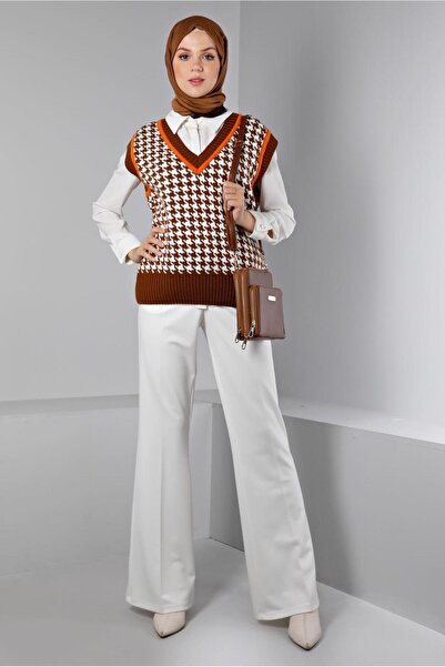 Alvina SCRATCH PATTERNED KNIT SUEVETER 43144