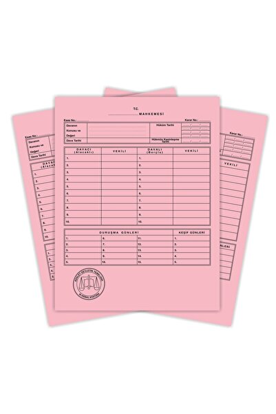 Genel Markalar Mahkeme Dosyası Pembe Avukat Dava İcra Adliye Baro Dosyaları 100 Adet