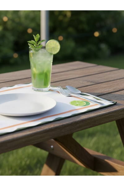 RahanDesign Renkli Amerikan Servis - 35x45cm - 4lü Süet Amerikan Servis Seti