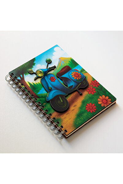 ertal hediyelik Spiral A/5 Notebook with Wooden Cover, Color Printing Glossy ...