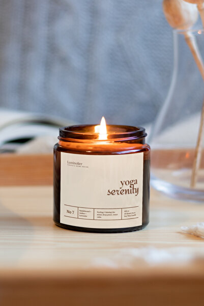 Luminolier Sandal, Amber & Lavanta Kokulu Amber Cam Kavanoz Mum – %100 Doğal ...