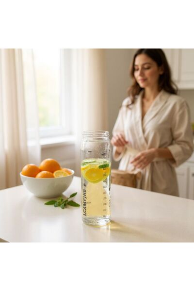 HOLLYHOME Pure Water Bottle, Water Container with Strainer, Plastic Water Bottle, Water Bottle, 730 ml Gray