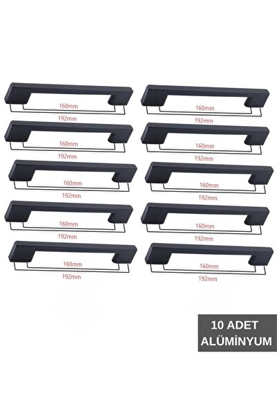 bersa yapı Köprü Alüminyum 160-192mm Siyah Mobilya Çekmece Mutfak Dolap Dolab...