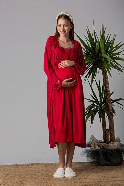 Effortt Set cămașă de noapte de maternitate Cherry Dressing