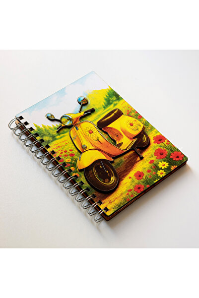 ertal hediyelik Spiral Notebook with Wooden Cover, Colorful Printing Glossy L...