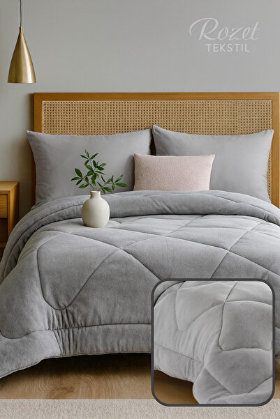 ROZET TEKSTİL Односпальне сіре (155x215) двостороннє ковдру Wellsoft Lüx