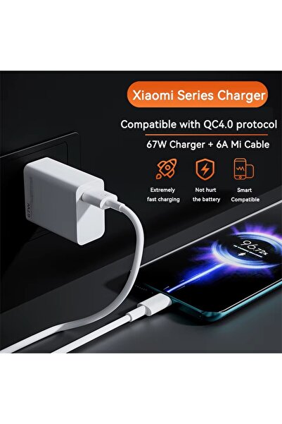 Adeyo Store 67W Hızlı Şarj Aleti | Type-C & USB Çıkışlı Laptop – Telefon – Tablet Uyumlu Akıllı Güvenlik Çipli