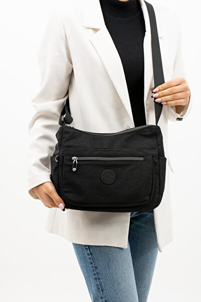 Sanmorris Jasminel Kadın Çok Gözlü Suya Dayanıklı Krinkıl Kumaş Çapraz Askılı...