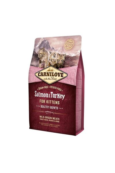 Carnilove طعام القطط الصغيرة بالسلمون والديك الرومي، 2 كجم