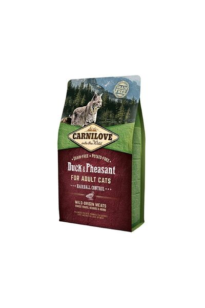 Carnilove طعام القطط الجاف كارنيلوف للتحكم في كرات الشعر للبط والدراج - 2 كجم