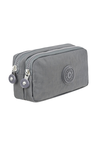 Çanta Trend Crinkle Fabric Double Compartment Pencil Holder Pencil Case