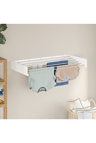 AYZ Çamaşır Kurutmalık, Galv. Çelik, Dayanıklı, Duvara Monte, Iç Ve Dış Mekan, Paslanmaz 100 Cm 6 Borulu