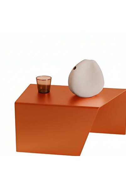 VoomeDesign Minimalist Metal Turuncu Yan Sehpa Dekoratif Ev Mobilyası