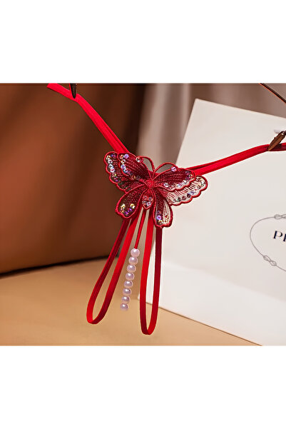 SİENNA SECRET String Tanga Külot İncili Kırmızı