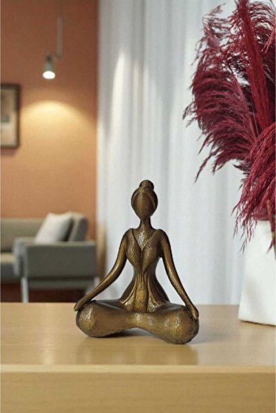 DENGE Yoga Yapan Kadın Biblo – Lotus Pozu Dekoratif Obje- 12cm