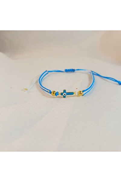 Crystal Atelier Colorful Cross Figured Evil Eye Beaded Macrame Bracelet - Uni...