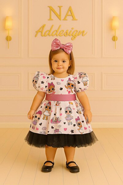 NA ADDESIGN Rochie Lol roz pufoasă din tul pentru fetiță