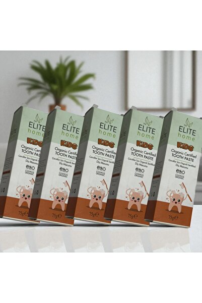 The Elite Home مجموعة معجون أسنان عضوي معتمد للأطفال 6 × 75 مل