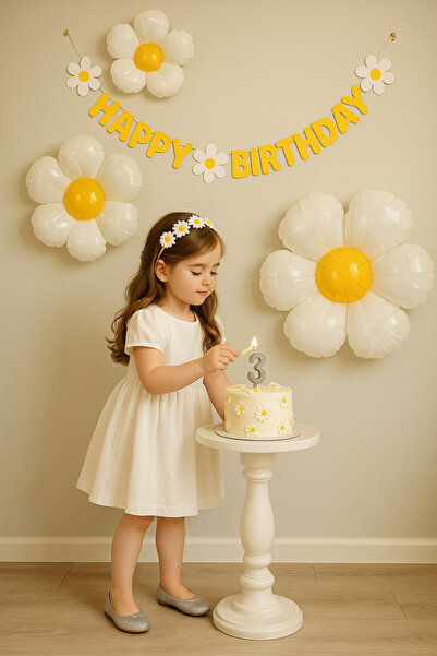 Partifabrik Комплект за рожден ден с мотив маргаритки