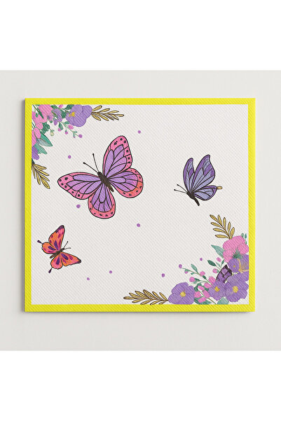 Partifabrik Butterfly Themed White Paper Napkins 20 Pieces