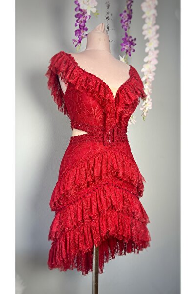 MEDUSA Nara • Dantel Detaylı Mini Abiye Elbise – Kokteyl & Özel Günler İçin