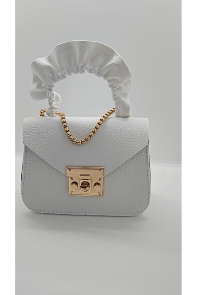 ALFA AKSESUAR 03 Çocuk Çantası Beyaz – Suni Deri, Küçük Boy, Prenses Tasarım