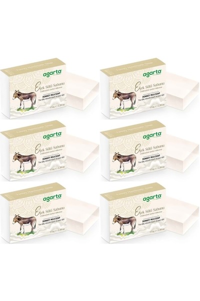 Agarta صابون طبيعي مصنوع يدويًا 150 جرام حليب الحمار (مجموعة من 6)