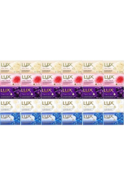 LUX صابون 80 جرام (مجموعة مختلطة مكونة من 30 قطعة) لمسة ناعمة/لمسة مخملية/سبيل سحري/أكوا سبارك/برايت إمبريس
