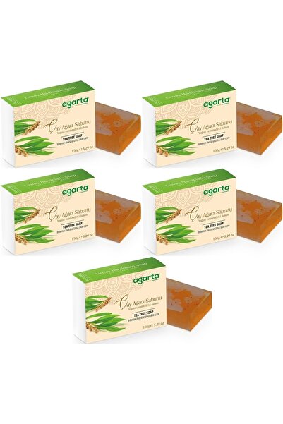 Agarta صابون طبيعي مصنوع يدويًا 150 جرام شجرة الشاي (مجموعة من 5)