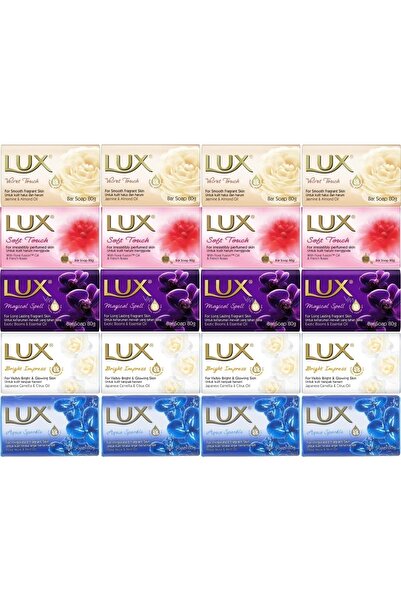 LUX صابون 80 جرام (مجموعة مختلطة مكونة من 20 قطعة) لمسة ناعمة/لمسة مخملية/سبيل سحري/أكوا سبارك/برايت إمبريس