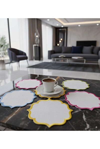 NGR HOME 6 ADET KANAVİÇE İŞLENEBİLEN KAHVE YANI SUNUM KOKTEYL PEÇETESİ