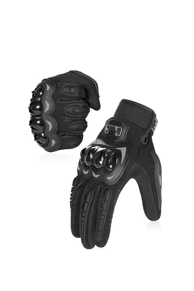 Moonrider Siyah Motor Eldiveni Profesyonel Korumalı Dokunmatik Özellikli Moto...