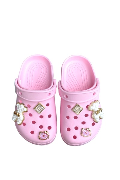 LİTTLE TORTOİSE Kız Çocuk Canan Desenli Panço Bornoz - Plaj Terliği 2, Li Paj Seti