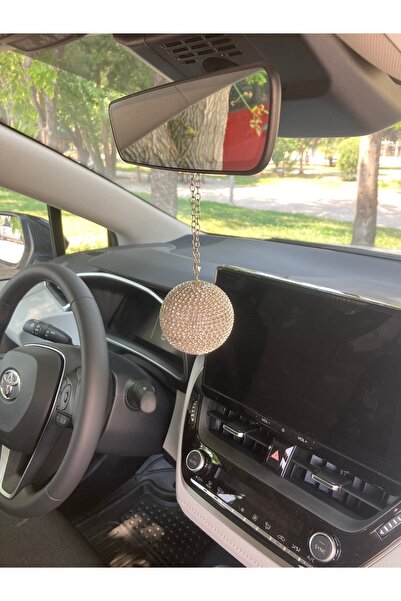 Altınay Mini Disko Topu - Kristal Dikiz Ayna Süsü – Eğlenceli Araba Aksesuarı - Hediyelik Araba Süsü (6,5cm)