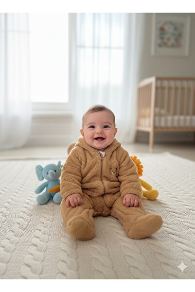 MeaShop Peluş Ayıcık Bebek Uyku Tulumu Unisex Wellsoft