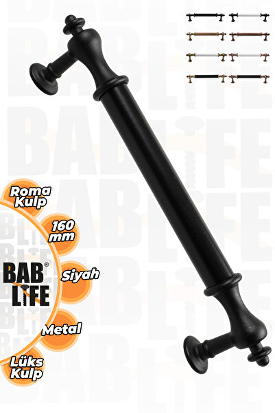 bablife Roma 160mm Mat Siyah Lüks Modern Çekmece Dolap Vestiyer Mobilya Kulpları